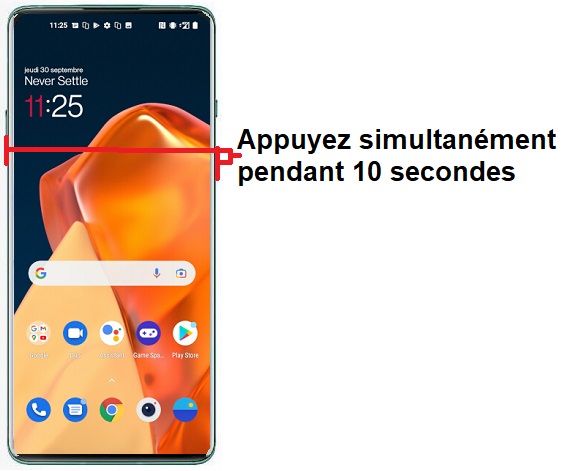 Forcer l'arrêt si le OnePlus 9 est bloqué